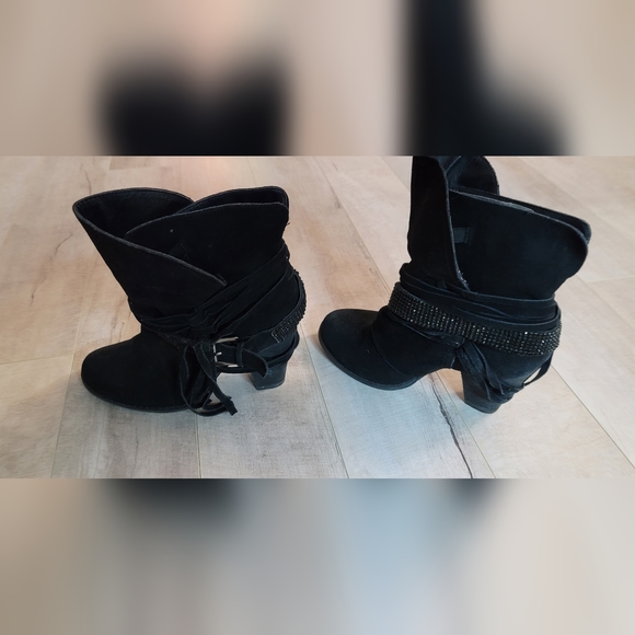 Leather 4" Naughty Monkey Leather High Heel Boots Absolutely Gorgeous!! 😍 Sz 8 - Picture 3 of 10